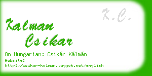 kalman csikar business card